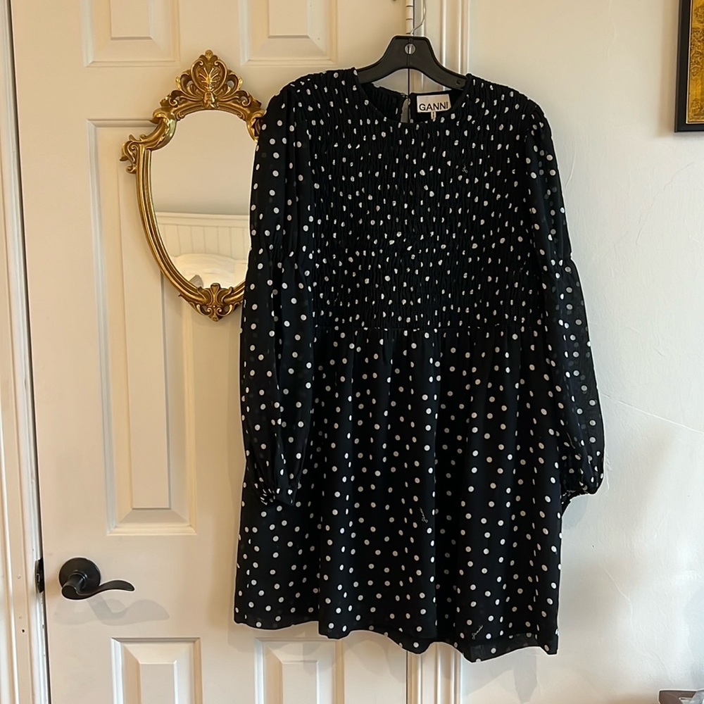 Ganni mini black dress